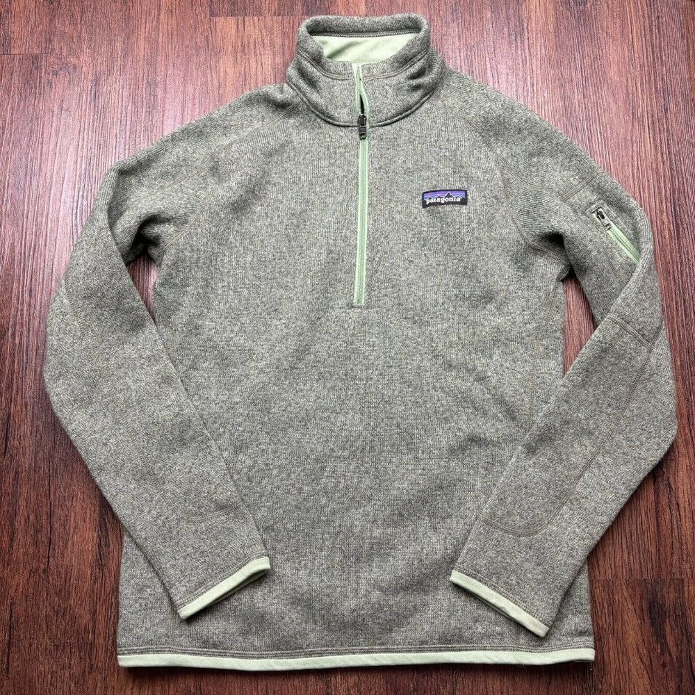 Patagonia Fleece 1/4 Zip Better Sweater Jacket Heather Green Womens Size S